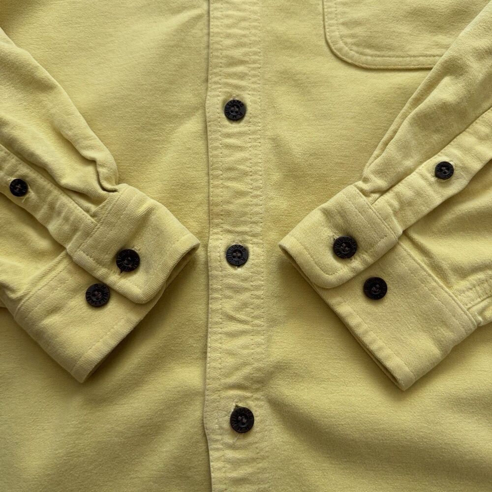 Vintage 80s R.M. Williams Button Up Field Shirt Mens L Yellow Heavyweight - Picture 5 of 9